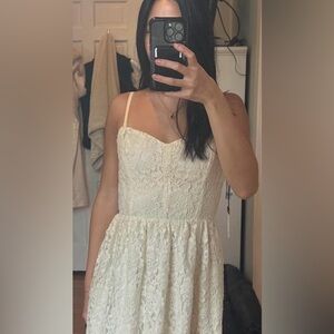 White Lace fit flare Spaghetti Strap Dress - Size 5/6 (Teen)